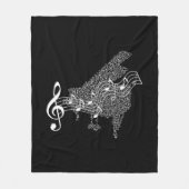 Fleece Blanket - Grand Piano en Personeel Deken (Voorkant)