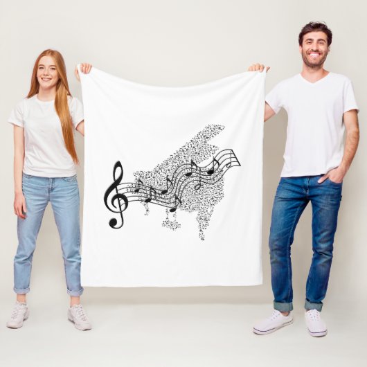 Fleece Blanket - Grand Piano en Personeel Deken (In situ)