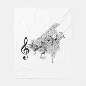 Fleece Blanket - Grand Piano en Personeel Deken (Voorkant)