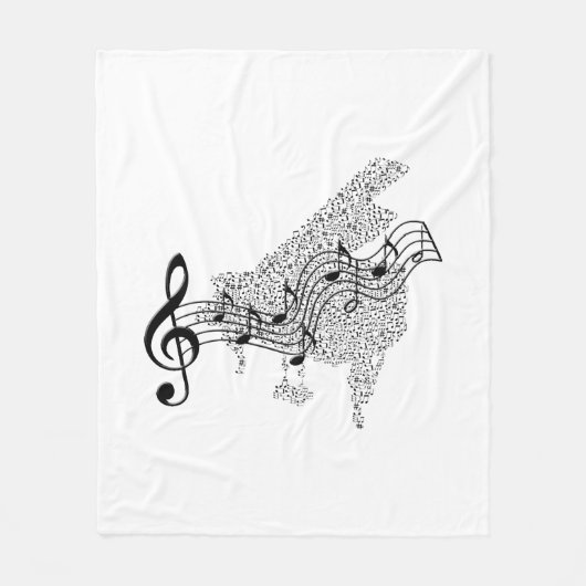 Fleece Blanket - Grand Piano en Personeel Deken (Voorkant)