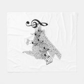 Fleece Blanket - Grand Piano en Personeel Deken (Voorkant (Horizontaal))