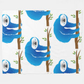 Fleece Blanket Happy Blue Sloth Climate Deken (Voorkant (Horizontaal))