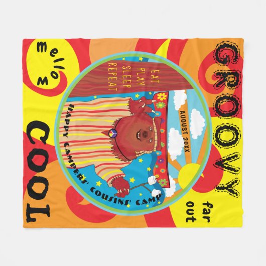 Fleece Blanket Happy Campe Groovy Beer personalise Deken (Voorkant (Horizontaal))