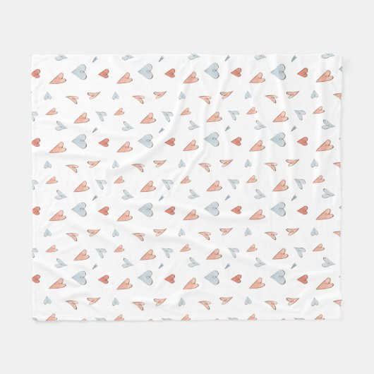 Fleece Blanket - Hearts Pattern Deken (Voorkant (Horizontaal))