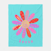 Fleece Blanket in pastakleur met naam voor kindere Deken (Voorkant)
