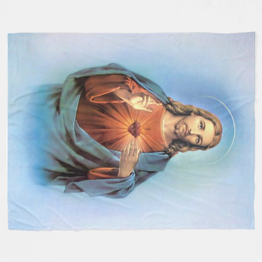 Fleece Blanket/Jesus (Voorkant (Horizontaal))