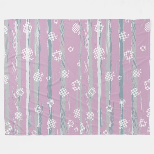 Fleece Blanket (Large 60" x 80") – Gingham Orchard (Voorkant (Horizontaal))