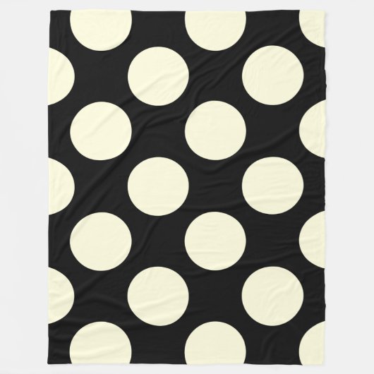Fleece Blanket Large Circles Stippen Black Cream (Voorkant)