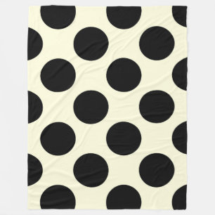 Fleece Blanket Large Circles Stippen Black Cream