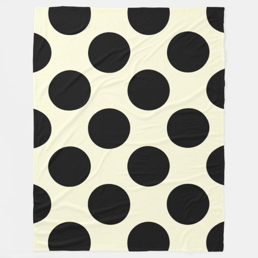 Fleece Blanket Large Circles Stippen Black Cream (Voorkant)