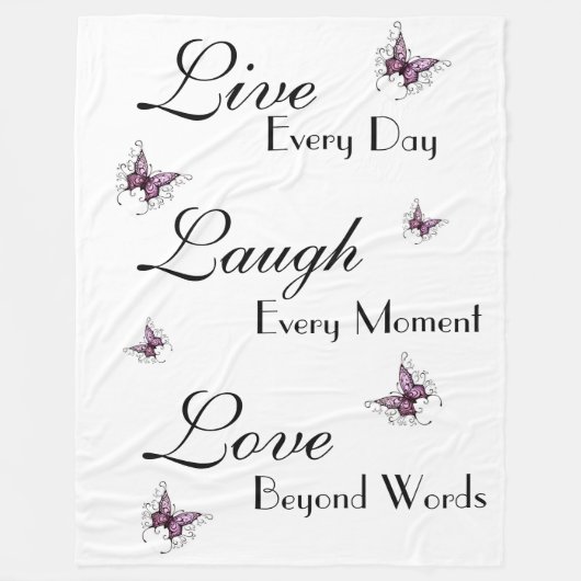 Fleece Blanket/Live Laugh Love (Voorkant)