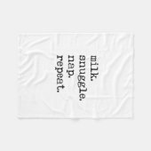 Fleece Blanket - Milk, Snuggle, Nap, Repeat Deken (Voorkant (Horizontaal))