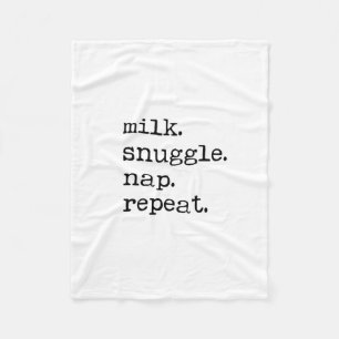 Fleece Blanket - Milk, Snuggle, Nap, Repeat Deken