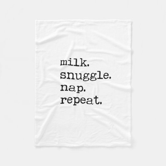 Fleece Blanket - Milk, Snuggle, Nap, Repeat Deken (Voorkant)