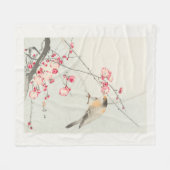 FLEECE BLANKET : OHARA KOSON : SONGBIRD + BLOSSOM DEKEN (Voorkant (Horizontaal))