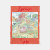 Fleece Blanket/Personalised Cartoon Farm Animals (Voorkant)