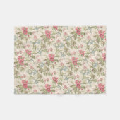 Fleece Blanket  Pink and Blue Floral (Voorkant (Horizontaal))