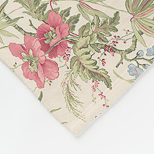 Fleece Blanket  Pink and Blue Floral (Hoek)