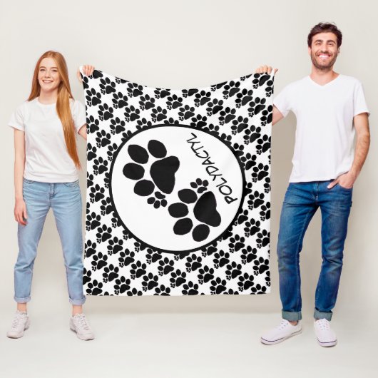 Fleece Blanket - Polydactyl Cat Paws Deken (In situ)