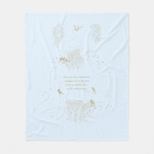 Fleece Blanket Proverbs Trust in Lord Blue Tan Deken