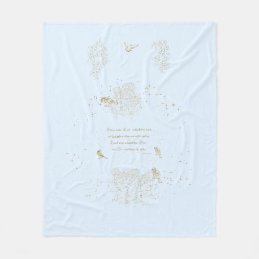 Fleece Blanket Proverbs Trust in Lord Blue Tan Deken (Voorkant)