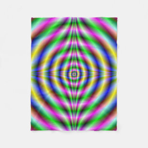 Fleece Blanket Psychedelic Neon Eye Deken