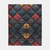Fleece Blanket Quilt Red Navy Yellow Pattern Deken (Voorkant)