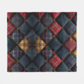 Fleece Blanket Quilt Red Navy Yellow Pattern Deken (Voorkant (Horizontaal))