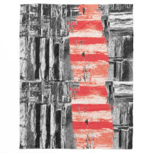 Fleece Blanket – Red Pulse Abstract Design