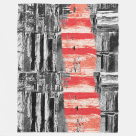 Fleece Blanket – Red Pulse Abstract Design