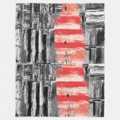 Fleece Blanket – Red Pulse Abstract Design Deken (Voorkant)
