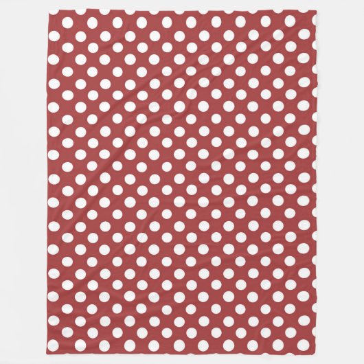 Fleece Blanket/Redwith White Polka Dots Deken (Voorkant)
