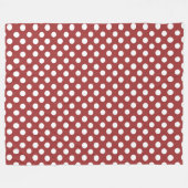 Fleece Blanket/Redwith White Polka Dots Deken (Voorkant (Horizontaal))