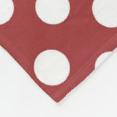 Fleece Blanket/Redwith White Polka Dots Deken (Hoek)