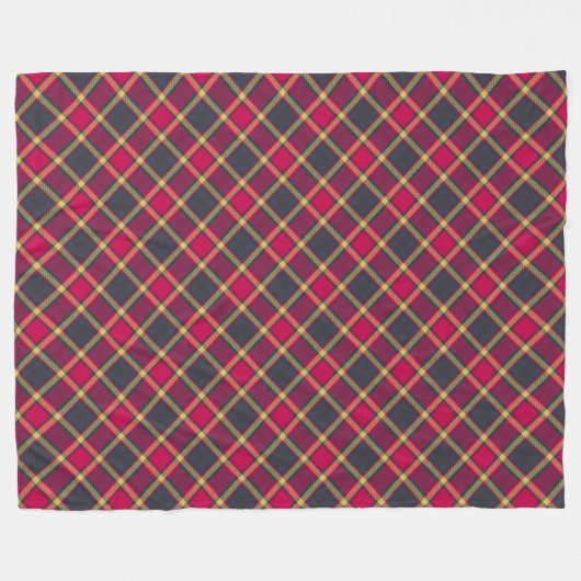 Fleece Blanket - Rood en geel Scottish Tartan 2 (Voorkant (Horizontaal))