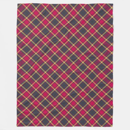 Fleece Blanket - Rood en geel Scottish Tartan 2 Deken (Voorkant)