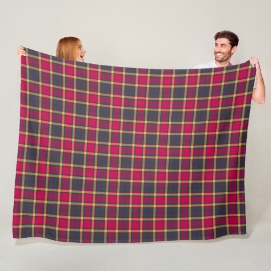 Fleece Blanket - Rood en geel Scottish Tartan Deken (In situ)