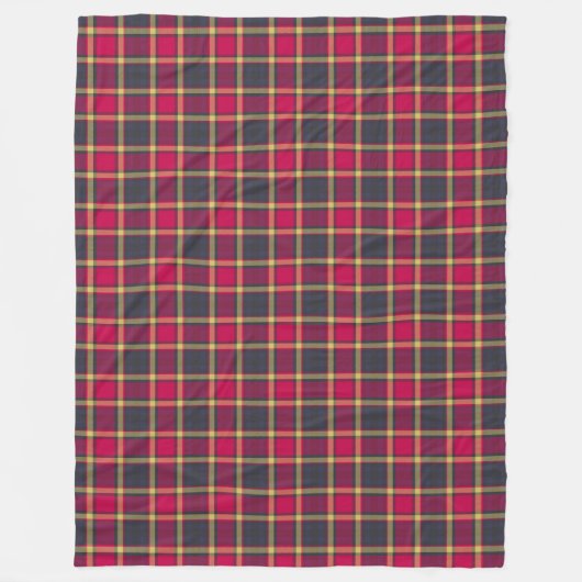 Fleece Blanket - Rood en geel Scottish Tartan Deken (Voorkant)