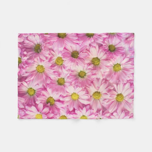Fleece Blanket - Roze Gerbera Daisies (Voorkant (Horizontaal))