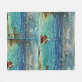 Fleece Blanket Sailships Stormy Zeeen ANNSLEE (Voorkant (Horizontaal))