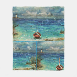 Fleece Blanket Sailships Stormy Zeeen ANNSLEE Deken