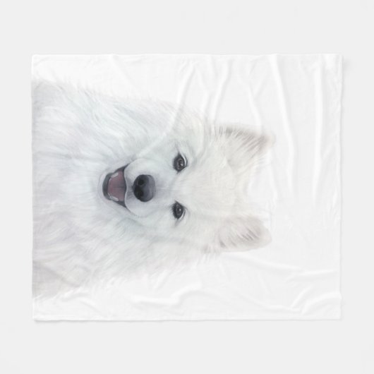 Fleece Blanket, Samoyed Dog by miart (Voorkant (Horizontaal))