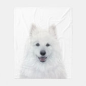 Fleece Blanket, Samoyed Dog by miart Deken (Voorkant)
