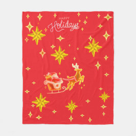 Fleece Blanket Santa Clause  Deken