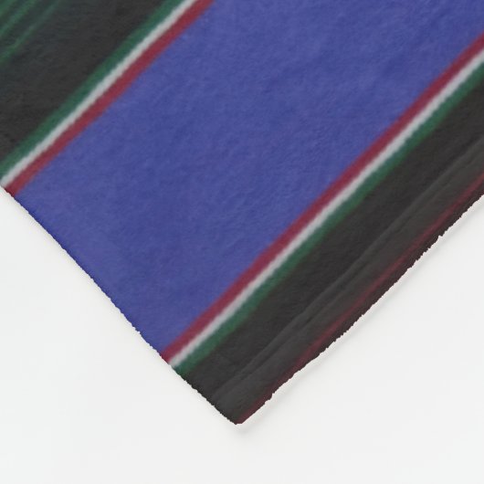 Fleece Blanket Serape Stripe Print Bright Blue (Hoek)