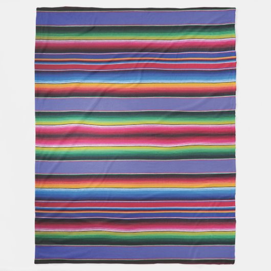 Fleece Blanket Serape Stripe Print Bright Blue Deken (Voorkant)