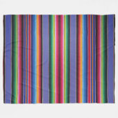 Fleece Blanket Serape Stripe Print Bright Blue Deken (Voorkant (Horizontaal))