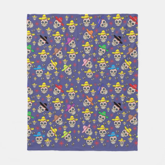 Fleece Blanket - Skulls (Voorkant)