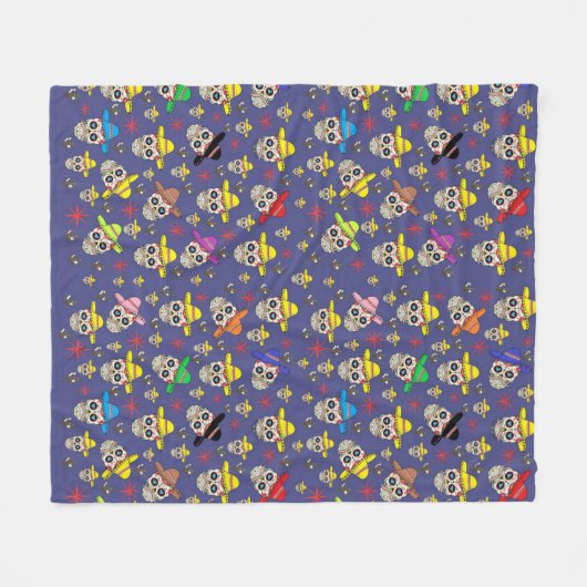 Fleece Blanket - Skulls (Voorkant (Horizontaal))