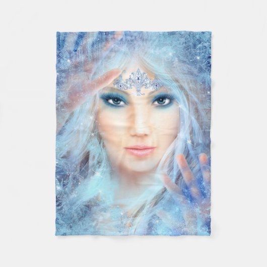 Fleece Blanket, Sneeuwkoningin. Wintermooi Deken (Voorkant)